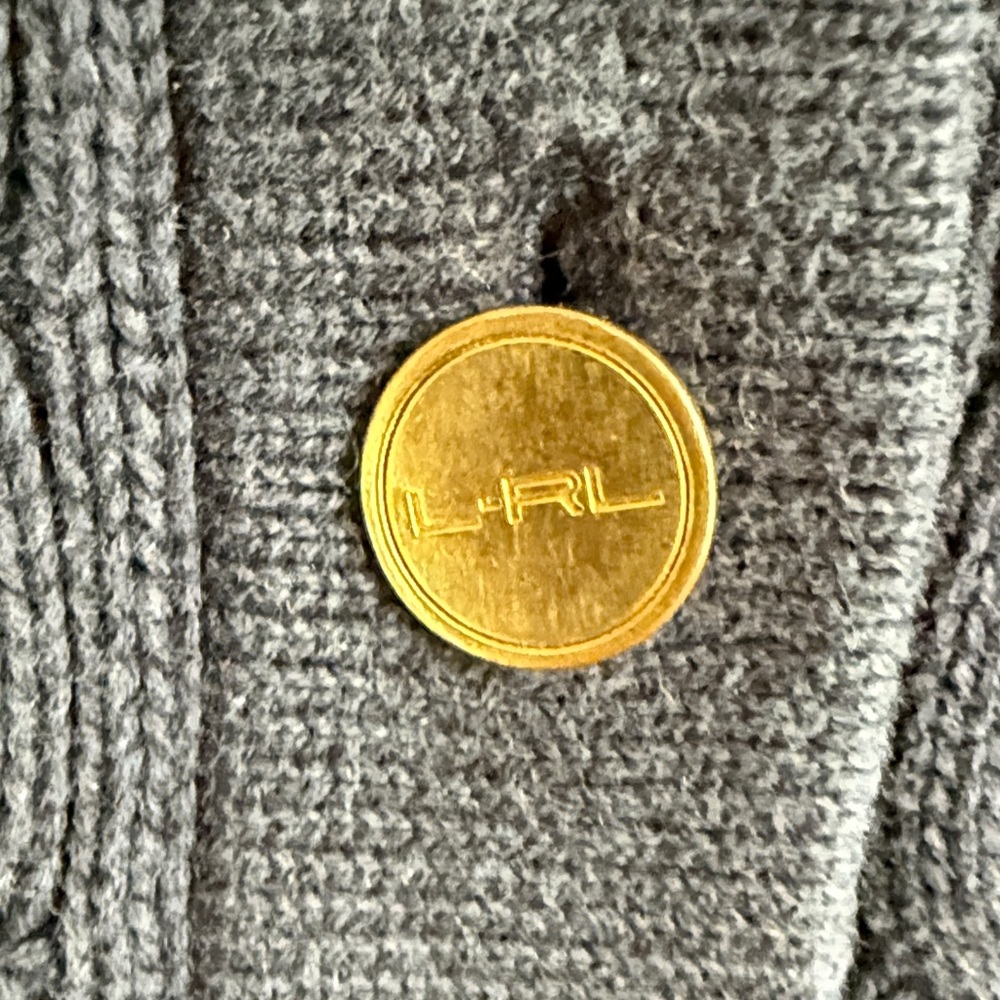 Ralph Lauren Lauren Active Navy Cardigan with Red Accents XSP - Picture 4 of 5